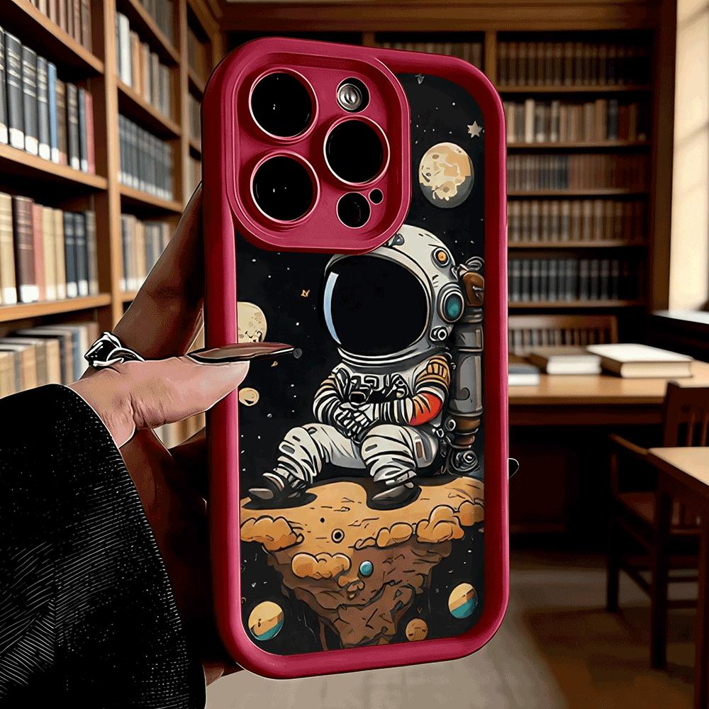 Cartoon Astronaut on Space Asteroid Shockproof Case For Xiaomi Redmi Note 15 14 13 12 11 Pro Anti-Fall Protective Back Cover Redmi 8