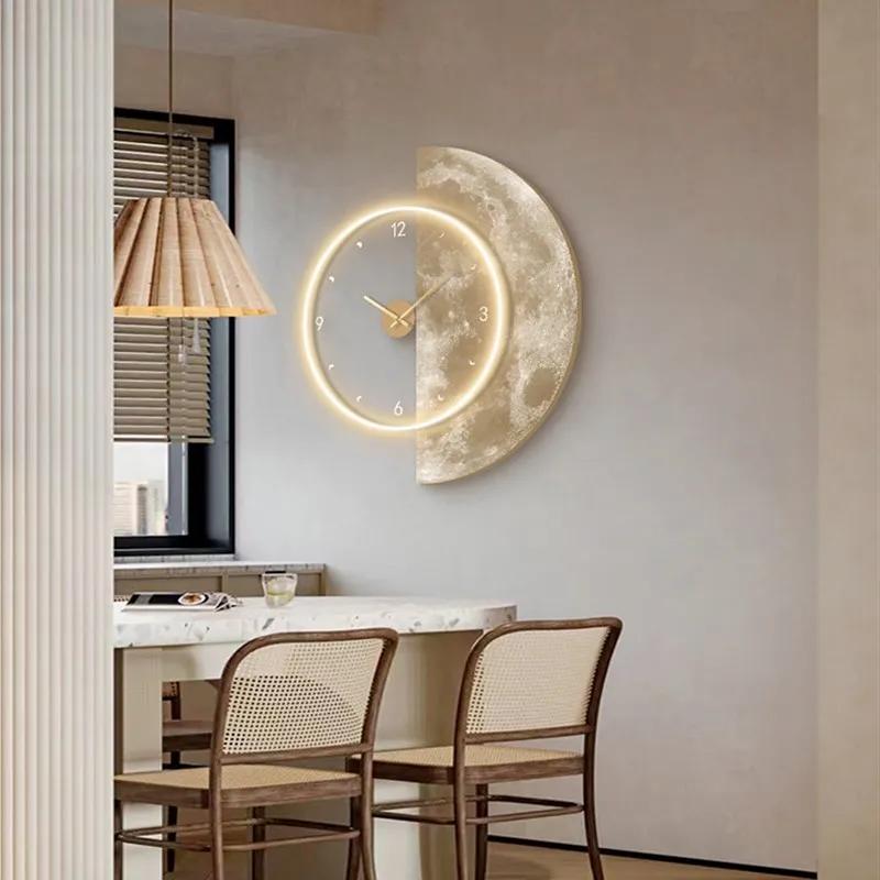 Large Led Wall Clock Luxury Living Room Watches Wall Art Bedroom Kitchen Mural Clocks Acrylic Home Design Aesthetic Decoration