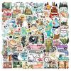 50PCS Simple Cute Pink Sweety Style Graffiti Stickers For Bicycle Hand Account Pencil Case Decals
