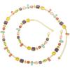 ZHUKOU Golden Plated Colourful Crystals Elegant Collarbone Necklace Ladies Beaded Bracelet Ladies Jewellery:VL585 VL586
