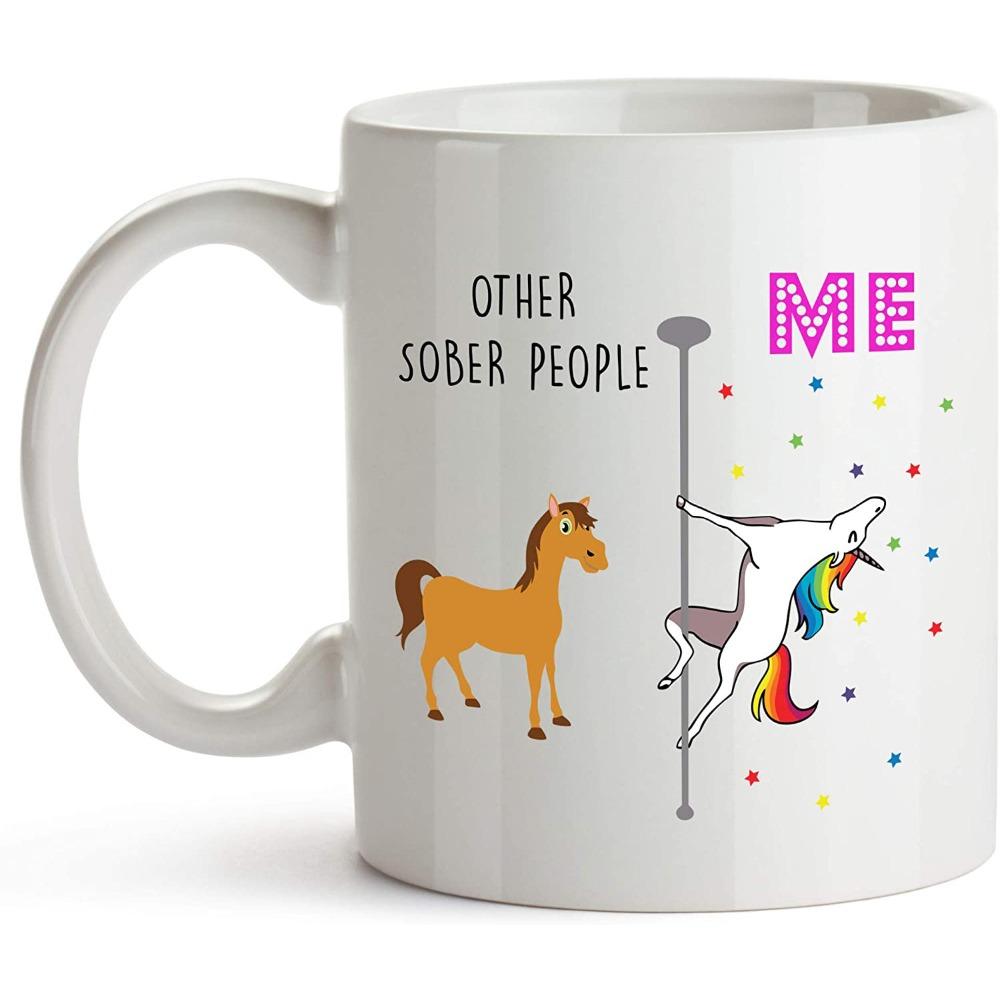 Керамическая кружка-маркер с единорогом, забавная новинка для внешней торговли 301-400ml