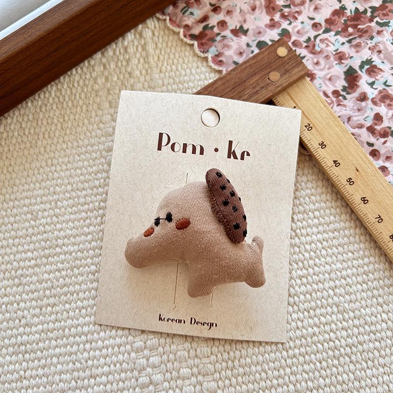 Korean Style Cartoon Bear 3D Cotton Baby Hair Clip
