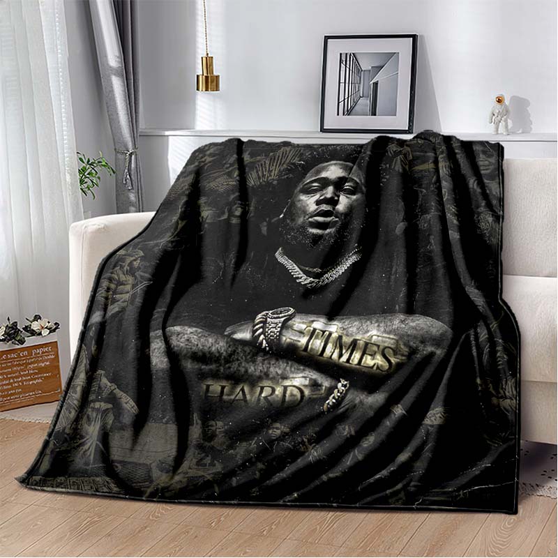Hip Hop Rapper Blanket Rod Wave Flannel Blanket Soft Warm Throw Bedroom Decor Napping Couch Sofa Bed Chair Cover for Boys Girls