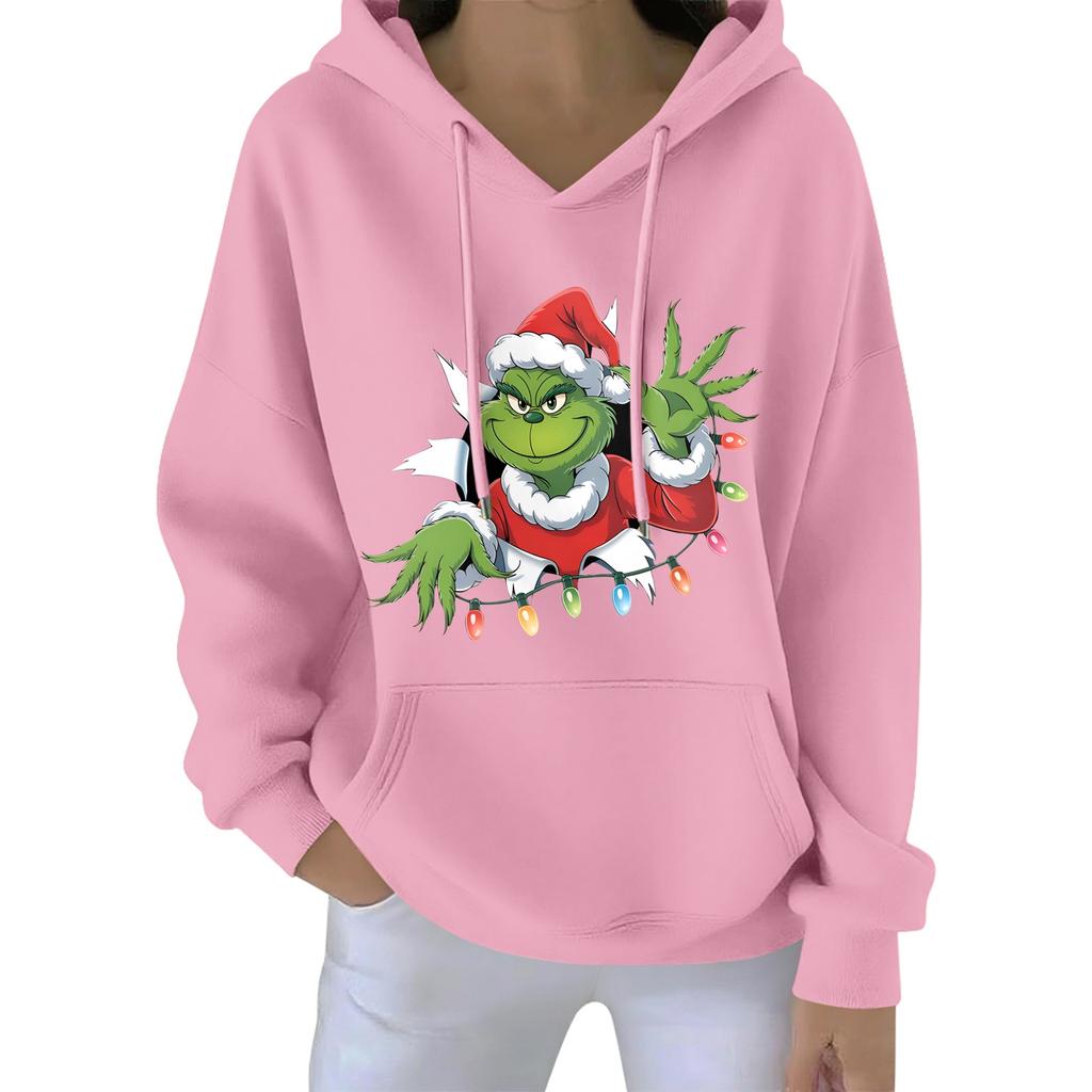 Damen Weihnachten Hoodie Lustig Niedlich Weihnachtsfeiertag Sweatshirt Pullover