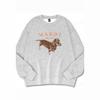 Korean Dachshund Print Sweatshirt 2024: Unisex Round Neck 320g Cotton, Kim Go-eun Inspired