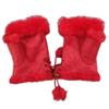 Half Finger Gloves Faux Rabbit Fur Gloves Fleece Lined Warm Gloves Solid Color Winter Thick Gloves Fingerless Mittens
