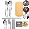 304 Stainless Steel Solding Spoon Creative Tableware Outdoor Portable Three-Fold Spoon Fork Travel Folding Spoon Camping Gear