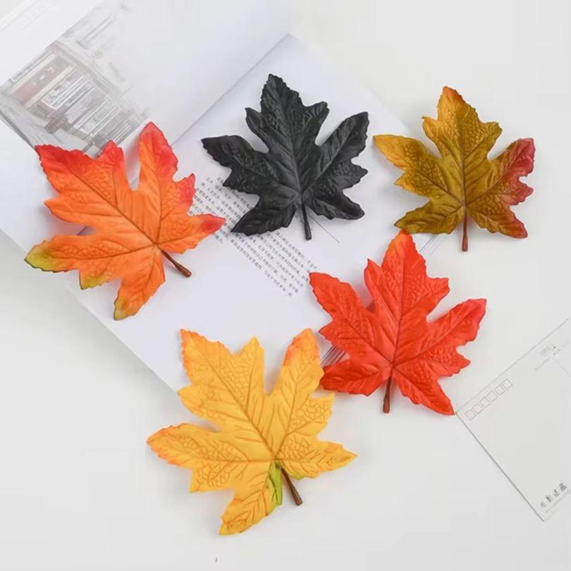 High Quality Maple Leaves Halloween Festival Party Decor Autumn Home Wall Ornaments Stage Wedding Scrapbooking Artificial Plants