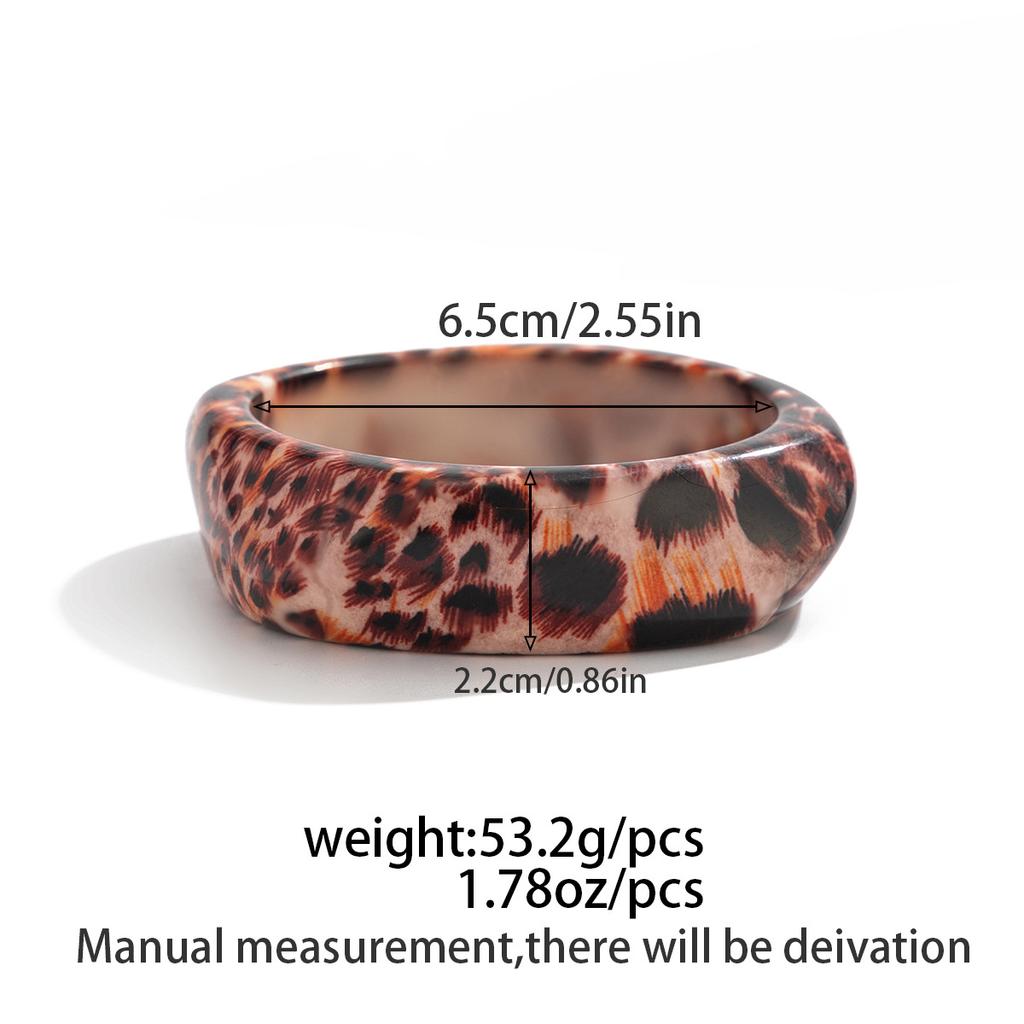 Exaggerated Irregular Wide Leopard Pattern Bangles Fashion Geometric Acrylic Resin Bangle for Women Vintage Bracelets Jewelry