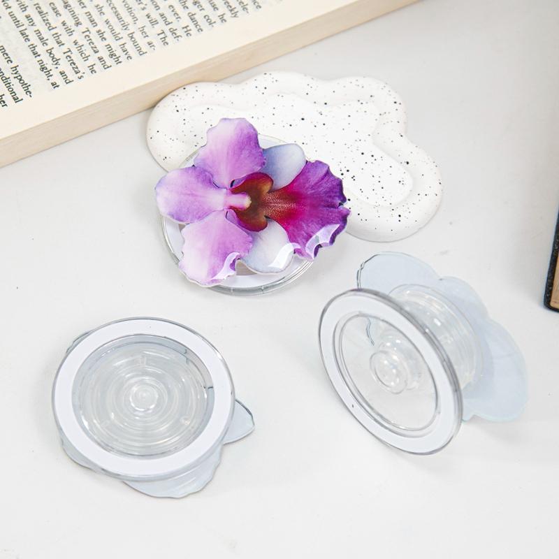 Orchid Flower Shaped Phone Support Ring Expandable Phone Holder Desktop Cell Phone Grip Lazy Bracket