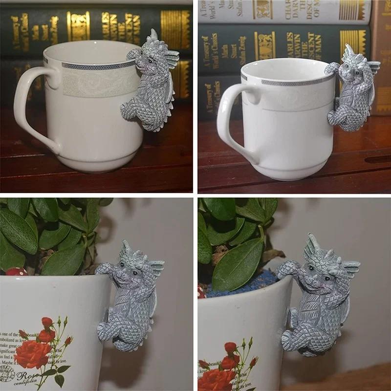 1PC Resin Dinosaurs Figurines Hanging Cup Model Garden Dinosaur Pendant Decorate Accessory Creative Flower Pot Decor Home Office