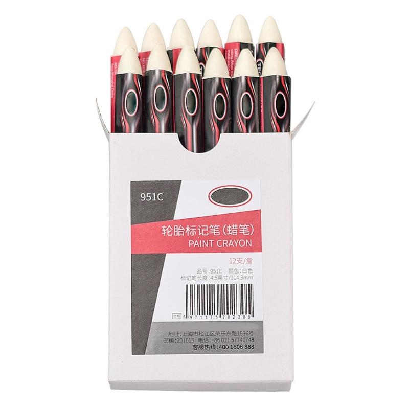 

12pcs Scratch Resistant Tire Marking Crayons Non Smudge Waterproof Wax Double Tip Suitable for Car Motorbike Tire Repair 1