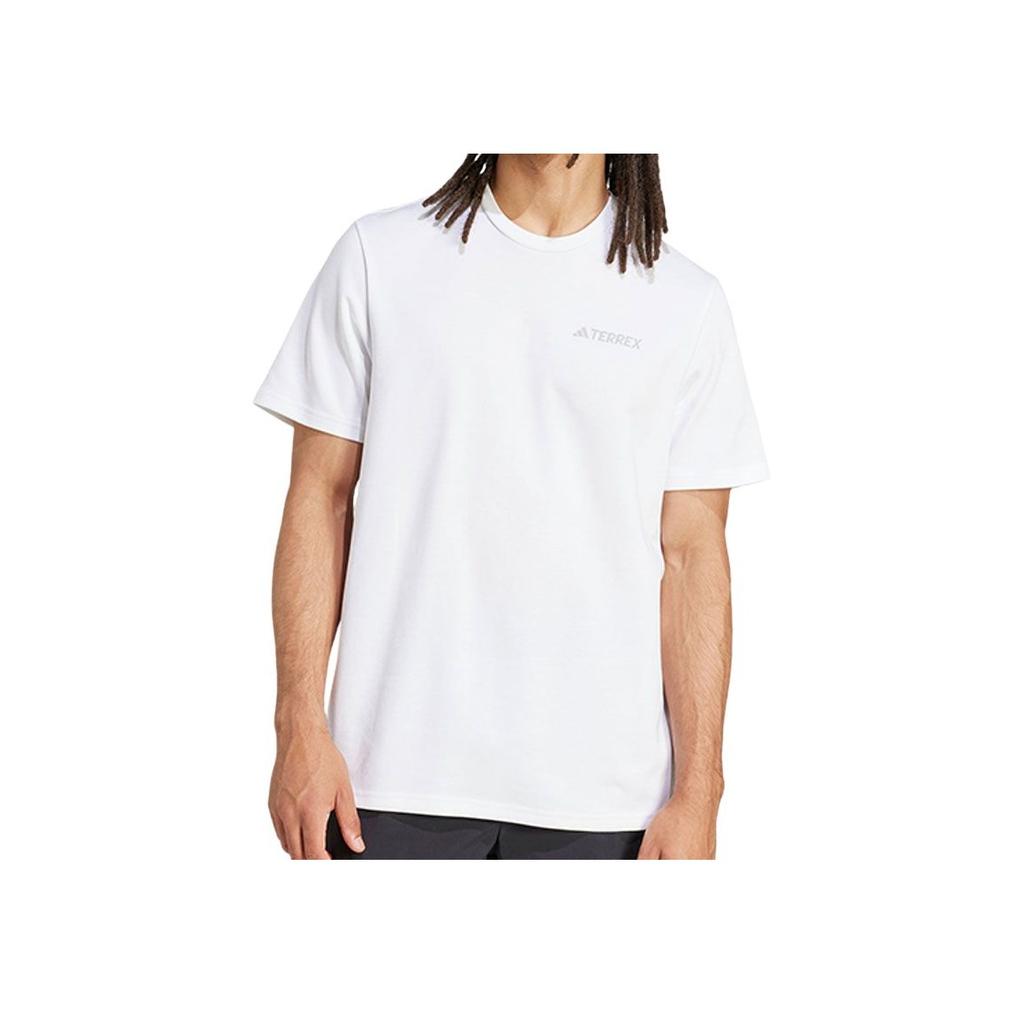 Adidas Terrex Sports Casual Round Neck Short Sleeve T-Shirt Men Tops White JI8306