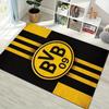 Borussia Dortmund BVB 09 Owalne Logo Nadruk Paskowy Dywanik Obszarowy Antypoślizgowa Prostokątna Mata Podłogowa Fana Piłki Nożnej Gamingowy Salon Sypialnia Wystrój Domu Dywanik