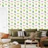 Crocodile wallpaper in white, lime and powder pink for the living room and bedroom 50x1000