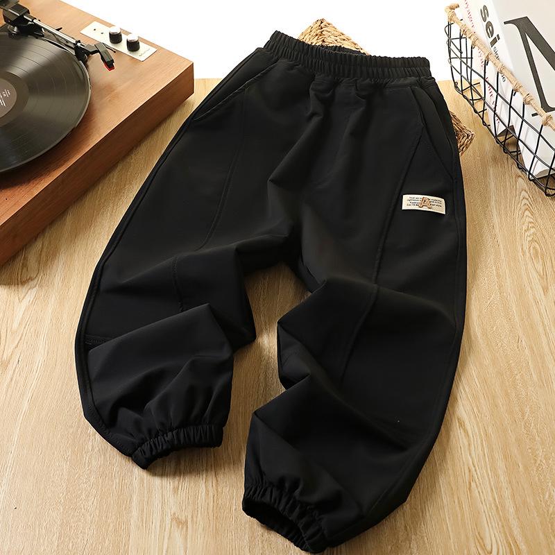 Boys' Fleece-Lined Windproof Trousers: 2025 Autumn/Winter Fashion Sports Pants