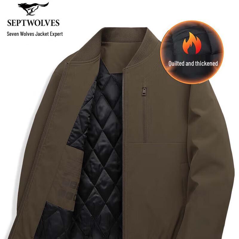 

SEPTWOLVES Men s Padded Commuter Baseball Collar Jacket 4XL
