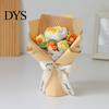 Handgestricktes Geschenk zum Jahrestag, Handgehäkeltes Garnblumenstrauß, Künstlicher Rosen-Sonnenblumenstrauß, Frauen-Häkelblumen, Lehrer-Anerkennung