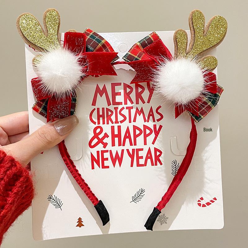 Mori Style Reindeer Antler Headband: Cute Christmas Hair Clip for Women & Kids