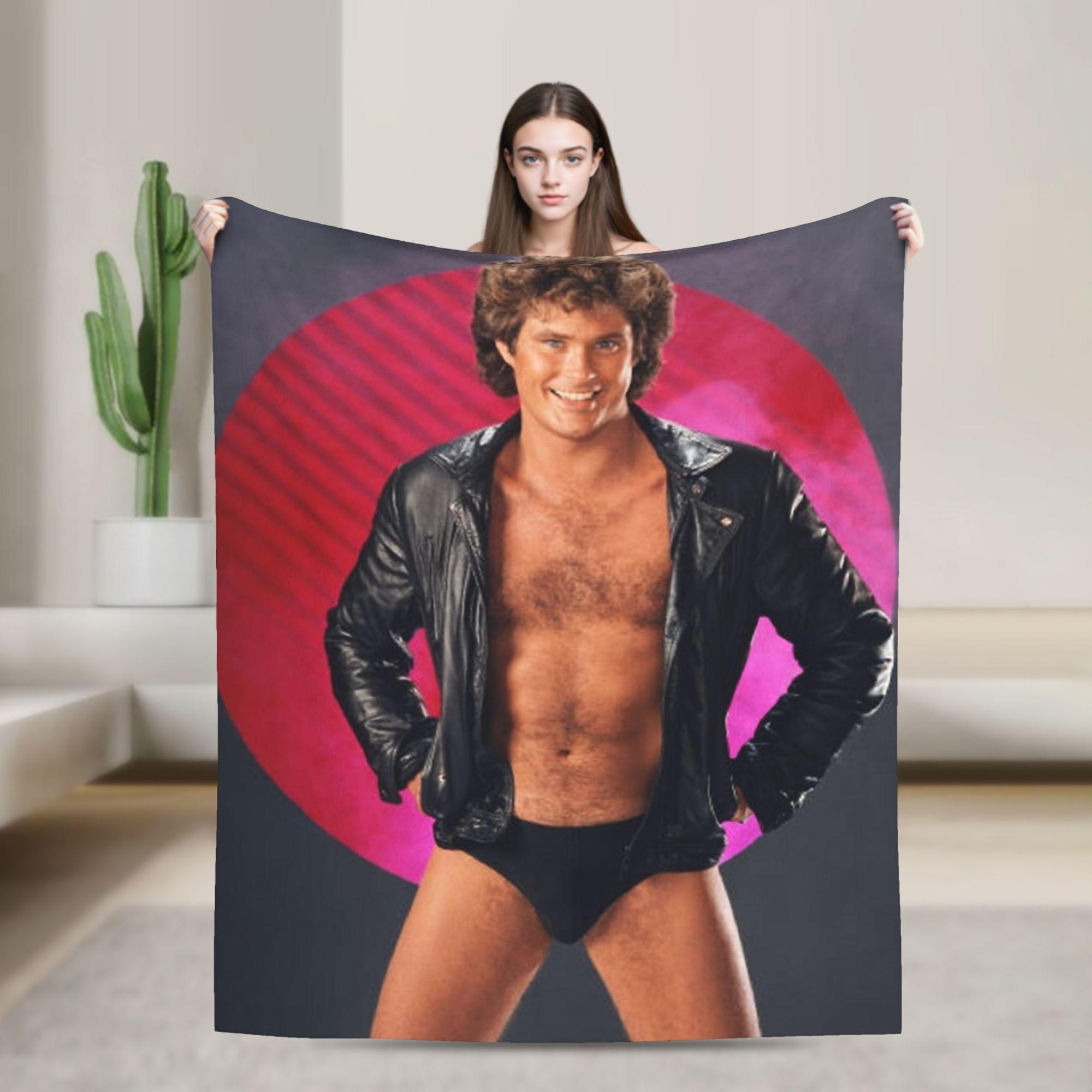 

David Hasselhoff Blanket Super Soft Graphic Plush Throw Blanket For Bedroom Camping Flannel Bedspread Bed Cover 30x40in