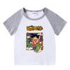 Kids' Summer Color Block Sports Set: Short Sleeve T-shirt & Hot Pants for Boys & Girls