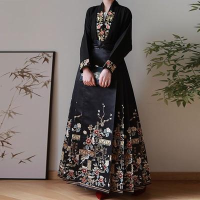 Costume Hanfu pour femme de style chinois de la dynastie Ming, jupe polyvalente à tête de cheval