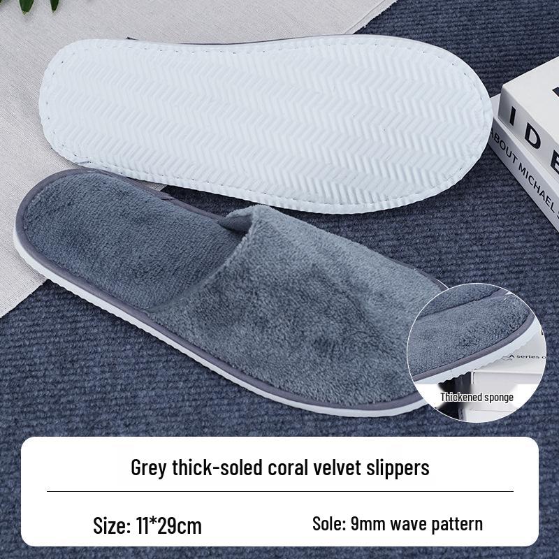 Washable Anti-Slip Winter Fleece Slippers for Guests