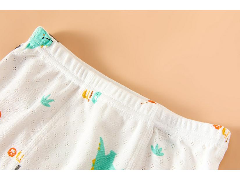 תחתונים בוקסר מכותנה רשת לילדים, נושמים, מצוירים, חבילה של 4, מכנסיים קצרים יוניסקס דרגה א'