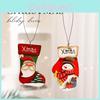Christmas Wooden Decorations With Painted Santa And Snowman For Holiday Seasonal Decor