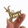 Solid Brass Goat Sculpture Chinese Zodiac Sheep Figurine Exquisite Mini Animal Statue for Desk Decor Collection Gift