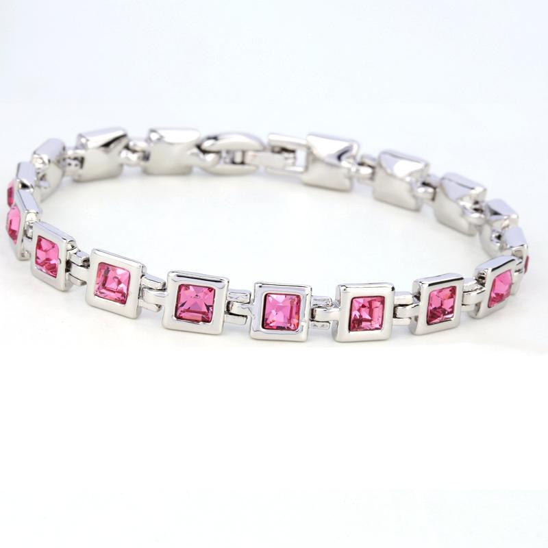 Ladies Elegant Square Crystal Bracelet
