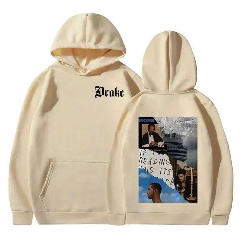 Rapper Drake Music Album Cover Graphic Hoodies Men's Fashion Hip Hop Vintage Sweatshirts AutumnWinter Fleece Warm Pullovers