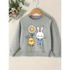 European sizes Kids' Cute Printed Pattern Simple Sweet Beauty  Spring Thin Round Neck Sweatshirts