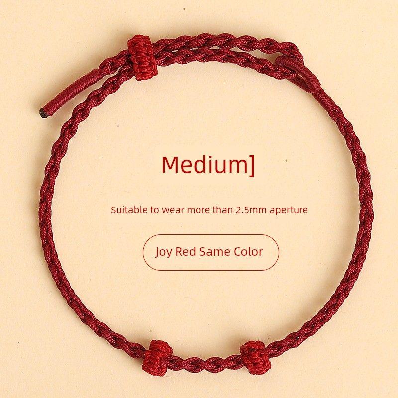 

Веревочный браслет Полуфабрикаты Можно нанизывать бусины Золотой Детский кулон для ношения Амулет Бусины Год Судьбы Ремешок для ношения Женский плетеный шнур 0-3 years old-pure color joy Red [Chinese]]