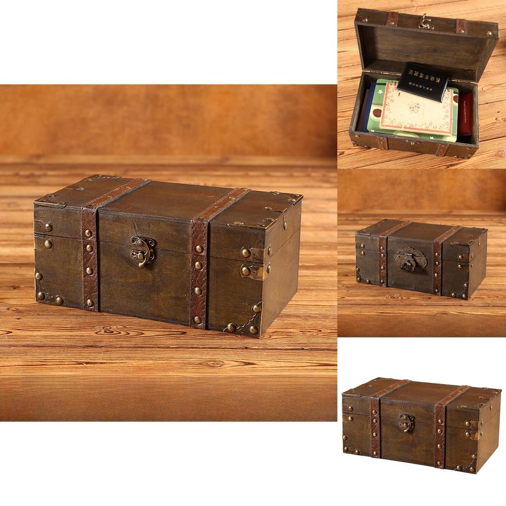 Retro Wooden Organizer Box For Living Room Bedroom And Study Room Storage