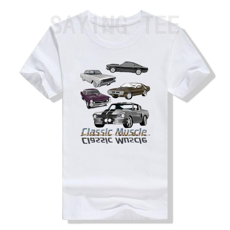 Classic American Muscle Cars Novelty TShirt Types of Difference Cars Graphic Tee Tops Funny Retro Style Vintage Outfits Gifts