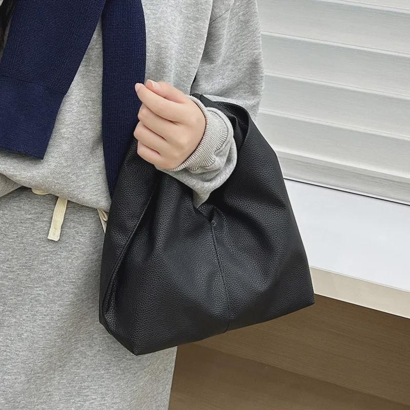 2024 High-End Pleated Croissant Handbag - Soft PU Shoulder Bag for Women