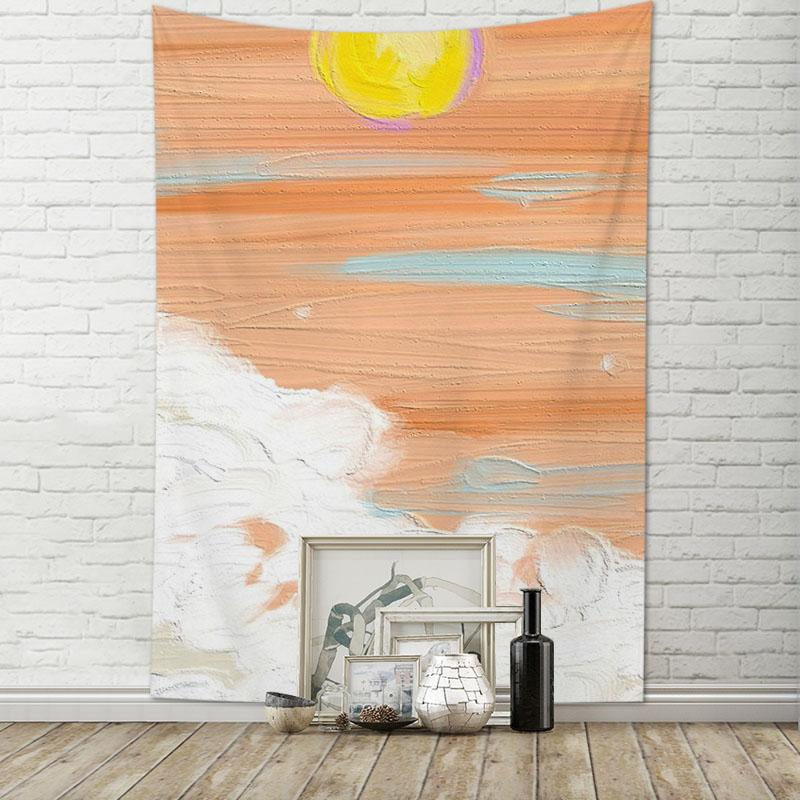 Tapestry room decoration sky moon art oil painting hanging cloth living room home decoration