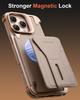 Eary for iPhone 16 Pro Max Phone Case with Stand Magnetic Wallet Card Holder Card Slot Wireless Charging Bumper Protective Cover