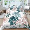 Rodinné povlečení Jednolůžko Jednolůžko v plné velikosti Rostlinný tisk Série Povlečení Vzor listů Povlak na polštář a povlak na přikrývku Pratelná domácí dekorace