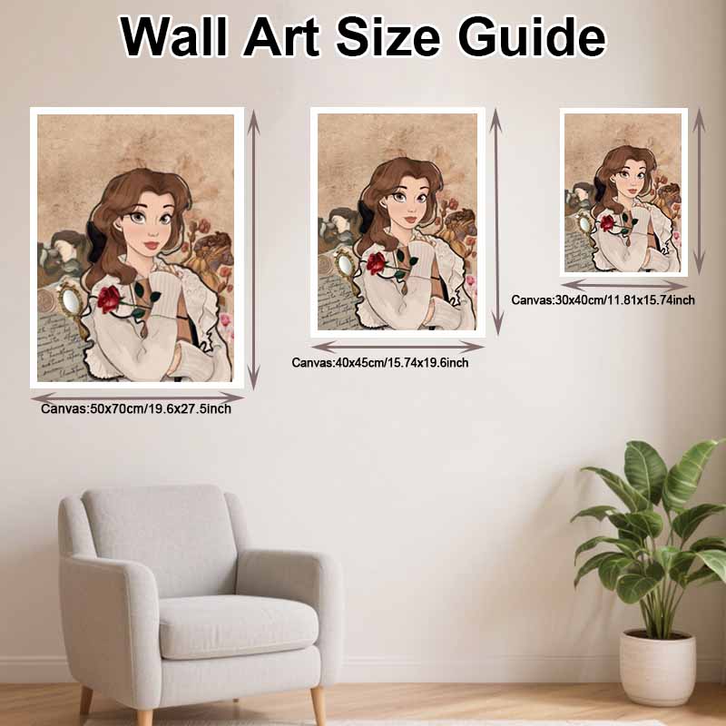 Disney Diamond Painting 5D DIY Beauty and the Beast Diamond Painting Art Diamond Painting Kit Adult/Beginner Gift Idea Home Decor
