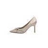 Main dress wedding shoes Small slim heels Wedding artifact heightening shoes Women can wear champagne high heels every day 2025
