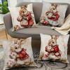 4 2D Retro Easter Bunny Pillowcases With Geometric Patterns, Suitable For Sofa, Living Room, And Bedroom Decor Pillowcases