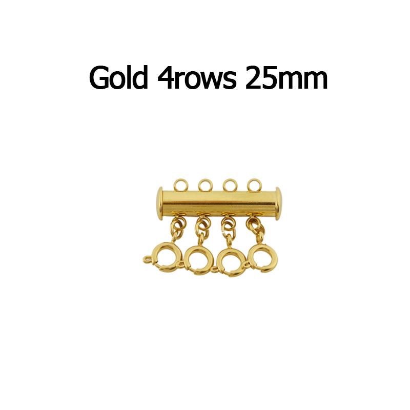 LOULEUR Stainless Steel Spring Buckle Lobster Clasps Connectors Slide Tube Lock Spacer Clasp Multi Strands Magnetic wholesale
