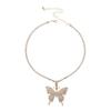 Women Butterfly Necklace with Full Diamond Pendant Choker
