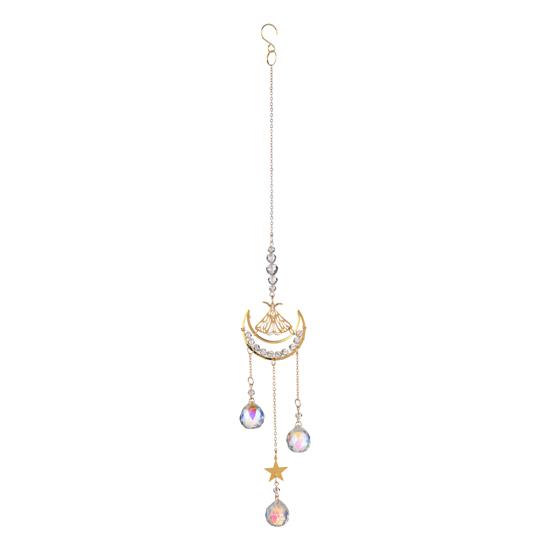 Cattura Sole in Cristallo Suncatcher con Luna Farfalla & Falena, Cattura Sole a Prisma per Decorazione da Appendere alle Finestre, Generatore di Arcobaleno per Giardino sul Soffitto