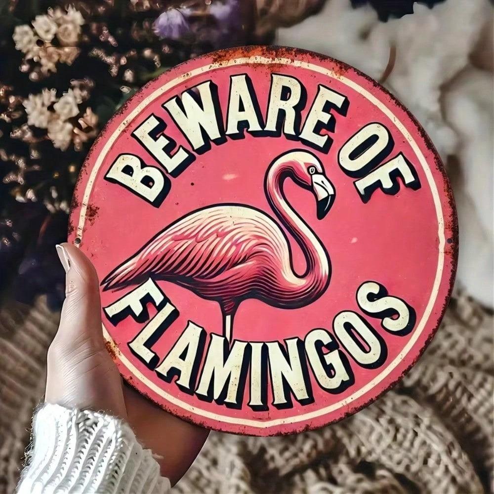 Vintage Flamingo Aluminum Metal Sign 8x8 Inch Wall Art Durable Indoor Outdoor Decor