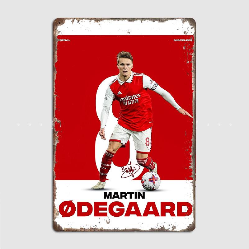 Martin Odegaard Fußballspieler Retro Poster Metallschild Poster Bar Innenraum Schlafzimmer Wandkunst Vintage Heimdekor Raumdekoration