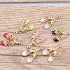 Korean-Style DIY K Gold Oil-Drip Alloy Ballet Shoe Pendant with Rhinestones