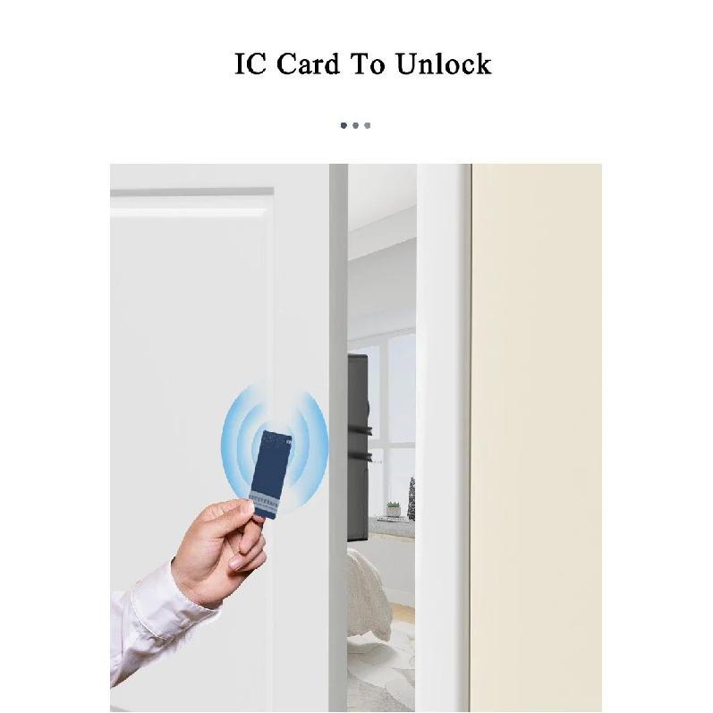 Bluetooth Electronic Door Lock Smartlock Tuya APP Remote Control IC Card Motor Lock Invisible Keyless No Drill Hole Installation